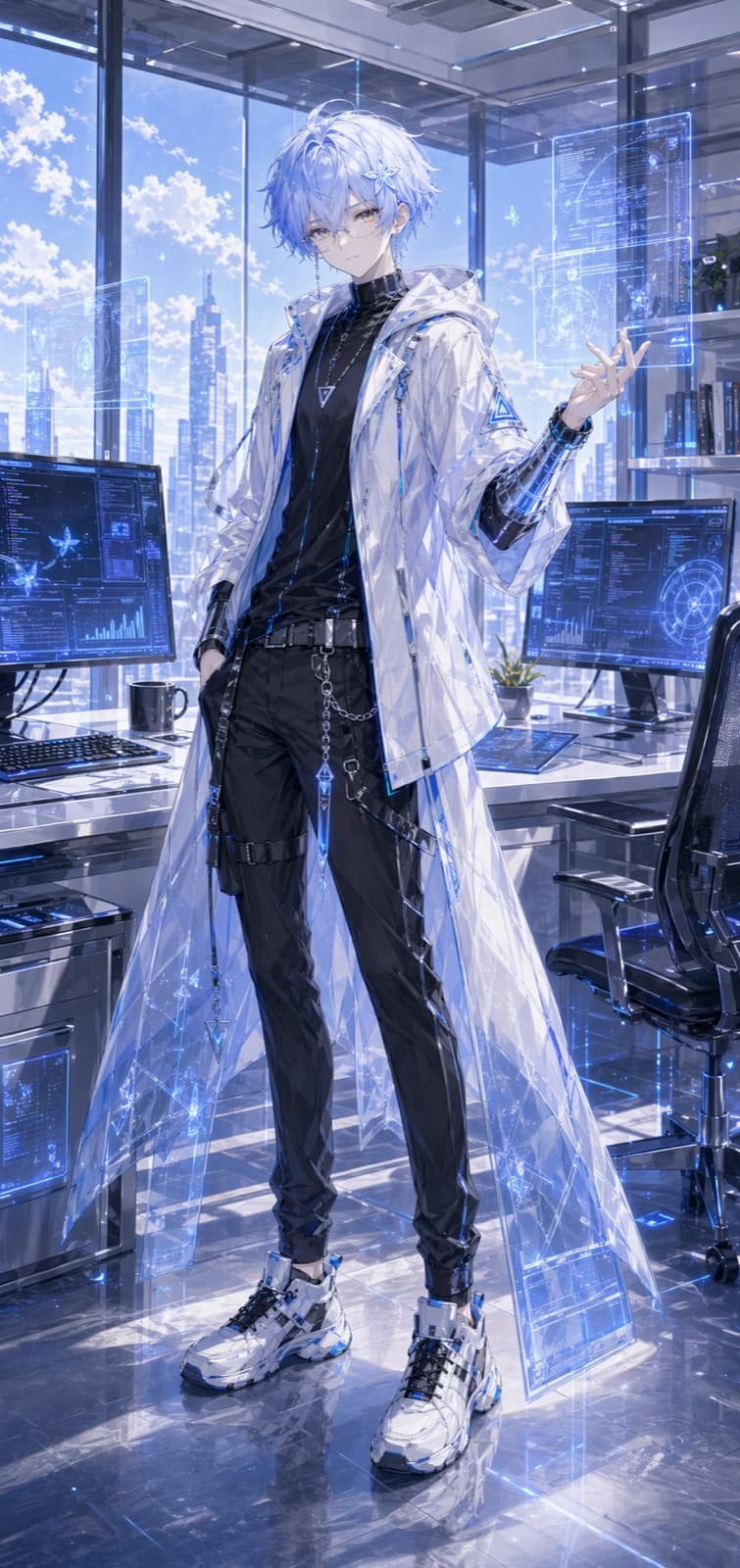 Full-body illustration of Lin Che (Aether-01)